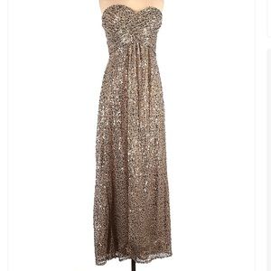 Gold Sequin maxi dress. Size 6 excellent condition.